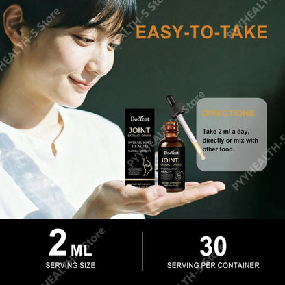 Docteat Joint Health Care Drops with Glucosamine Chondroitin, Bromelain, MSM 30 Servings Enhances Comfort 60ml