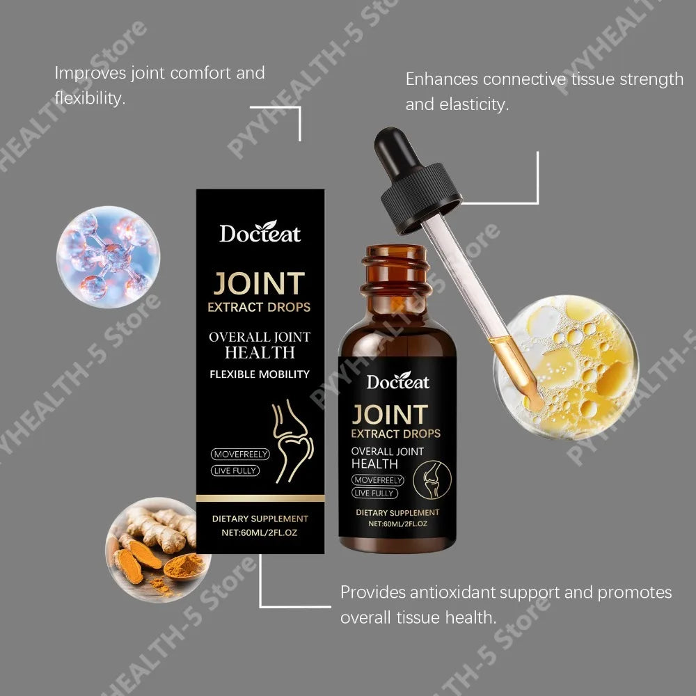 Docteat Joint Health Care Drops with Glucosamine Chondroitin, Bromelain, MSM 30 Servings Enhances Comfort 60ml